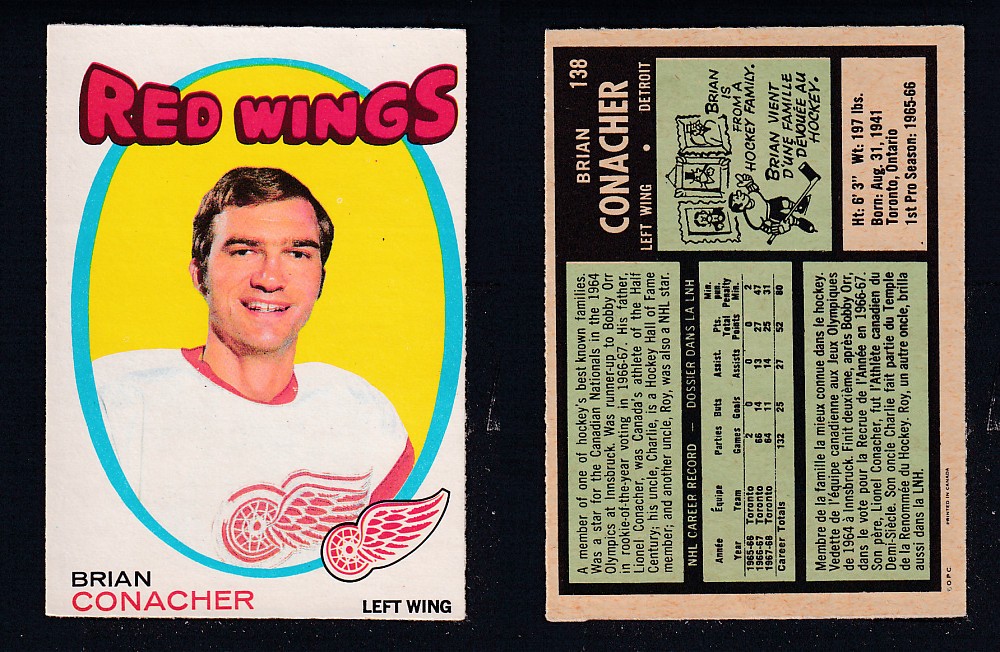 1971-72 O-PEE-CHEE HOCKEY CARD #138 B. CONACHER photo