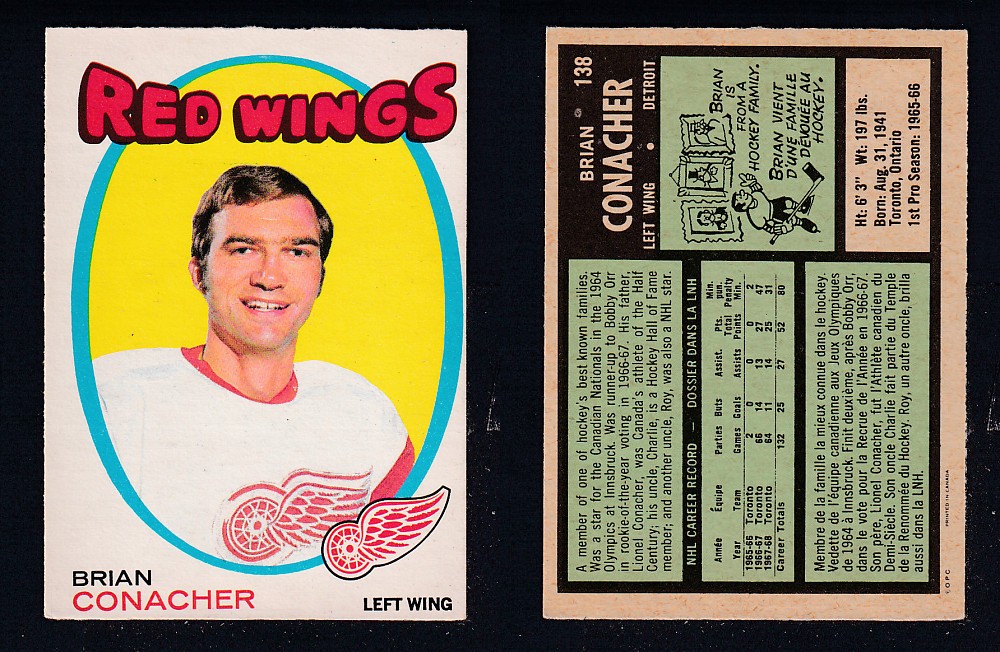 1971-72 O-PEE-CHEE HOCKEY CARD #138 B. CONACHER photo