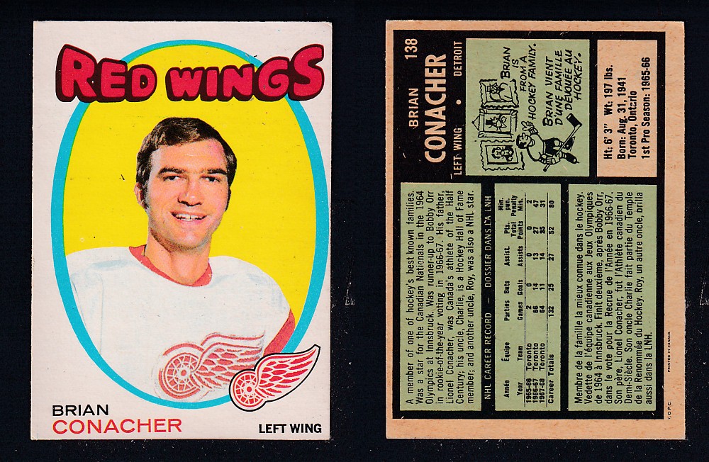 1971-72 O-PEE-CHEE HOCKEY CARD #138 B. CONACHER photo