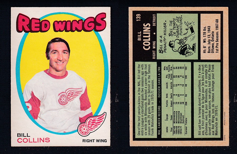 1971-72 O-PEE-CHEE HOCKEY CARD #139 B. COLLINS photo