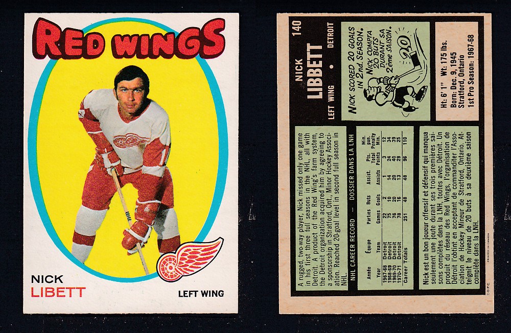 1971-72 O-PEE-CHEE HOCKEY CARD #140 N. LIBETT photo