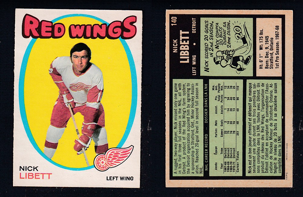 1971-72 O-PEE-CHEE HOCKEY CARD #140 N. LIBETT photo