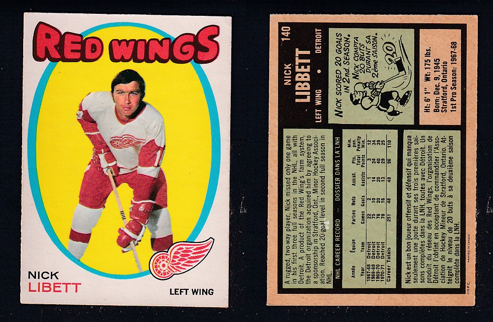 1971-72 O-PEE-CHEE HOCKEY CARD #140 N. LIBETT photo