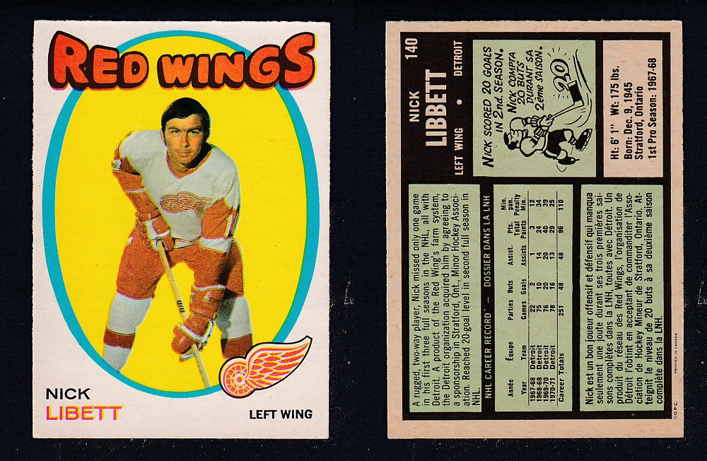 1971-72 O-PEE-CHEE HOCKEY CARD #140 N. LIBETT photo