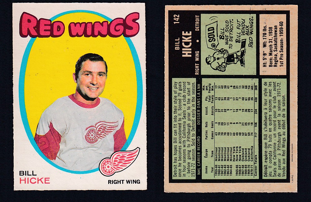 1971-72 O-PEE-CHEE HOCKEY CARD #142 B. HICKE photo