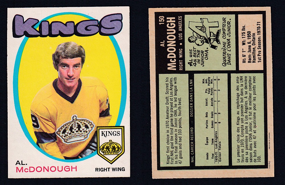 1971-72 O-PEE-CHEE HOCKEY CARD #150 A. MCDONOUGH photo