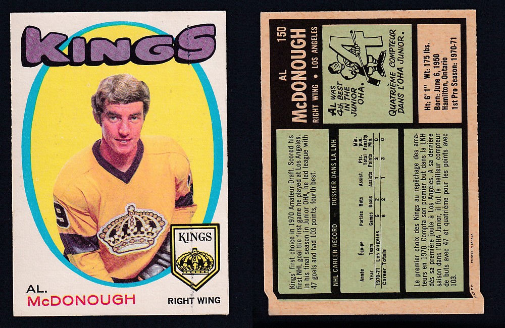 1971-72 O-PEE-CHEE HOCKEY CARD #150 A. MCDONOUGH photo