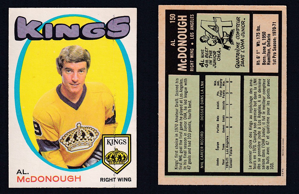 1971-72 O-PEE-CHEE HOCKEY CARD #150 A. MCDONOUGH photo