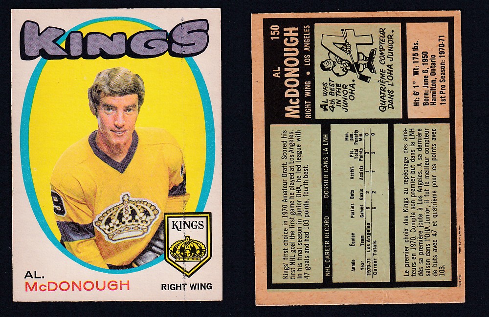 1971-72 O-PEE-CHEE HOCKEY CARD #150 A. MCDONOUGH photo