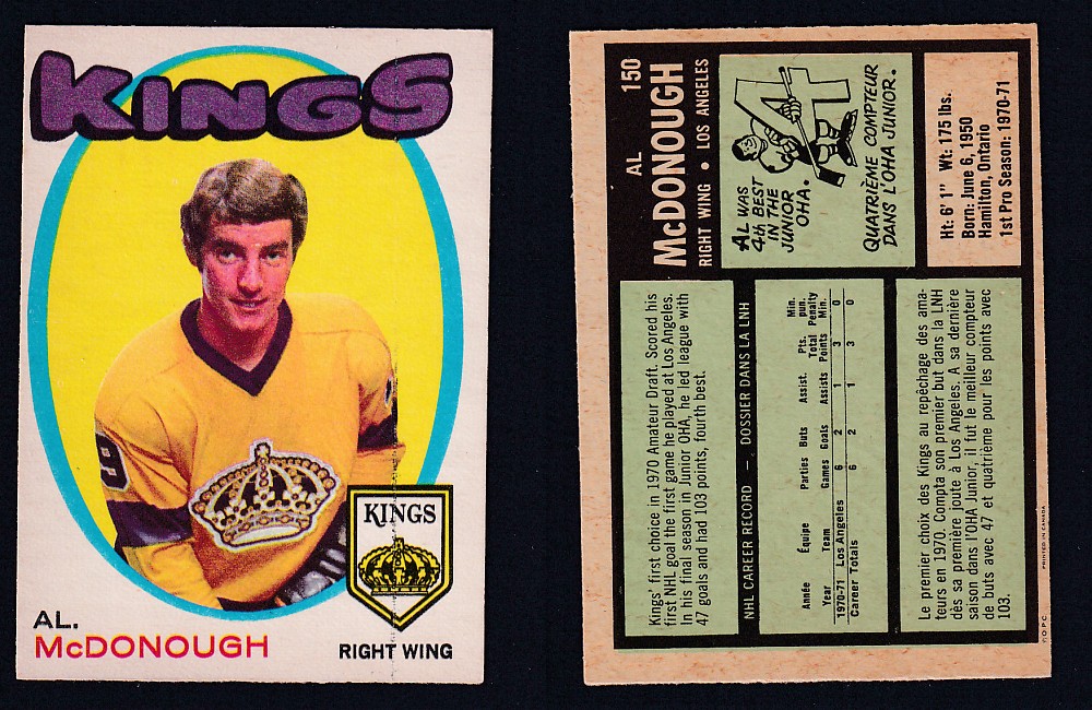 1971-72 O-PEE-CHEE HOCKEY CARD #150 A. MCDONOUGH photo