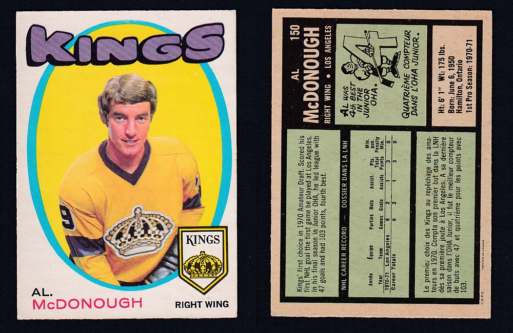 1971-72 O-PEE-CHEE HOCKEY CARD #150 A. MCDONOUGH photo