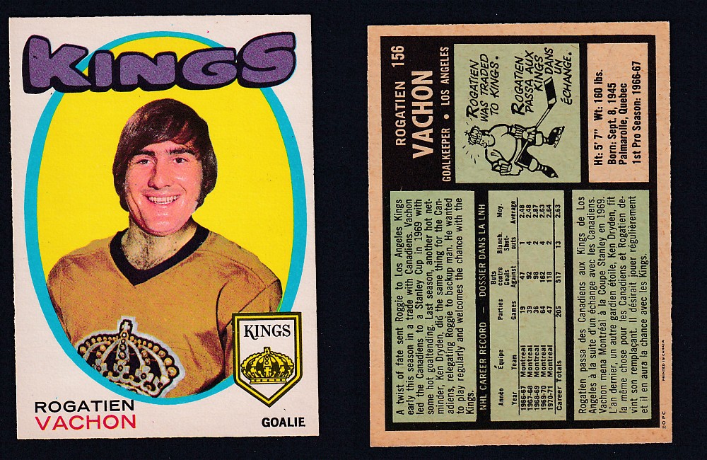 1971-72 O-PEE-CHEE HOCKEY CARD #156 R. VACHON photo