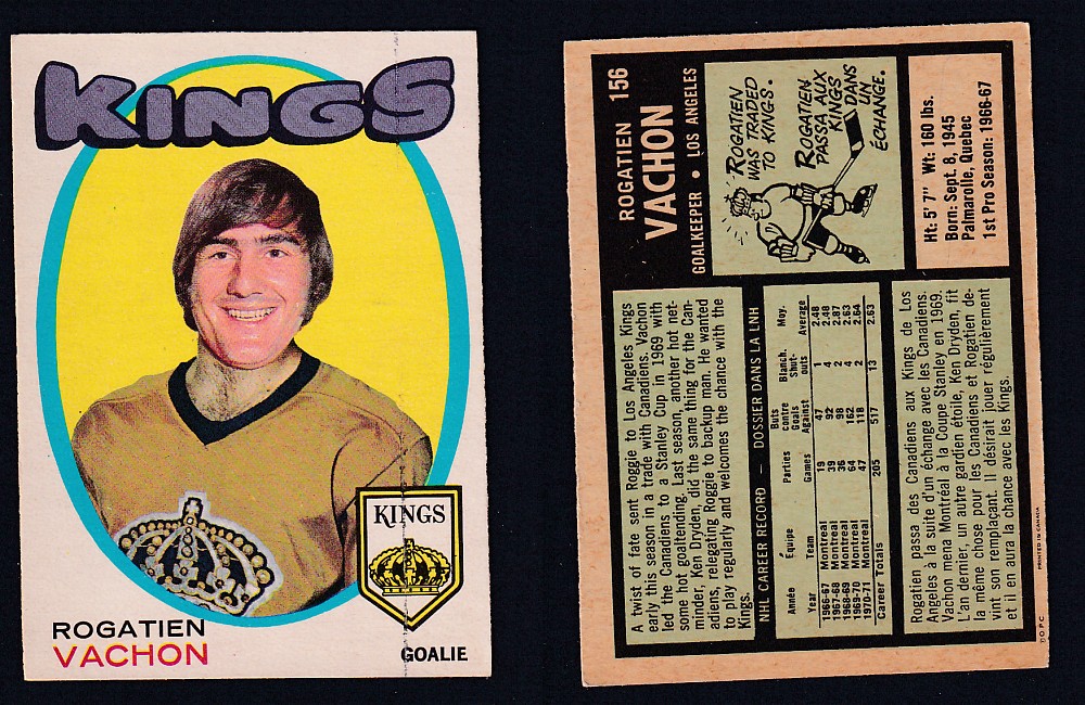 1971-72 O-PEE-CHEE HOCKEY CARD #156 R. VACHON photo