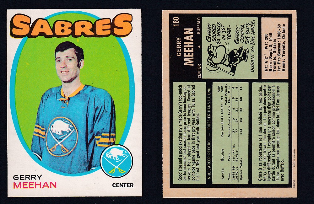 1971-72 O-PEE-CHEE HOCKEY CARD #160 G. MEEHAN photo