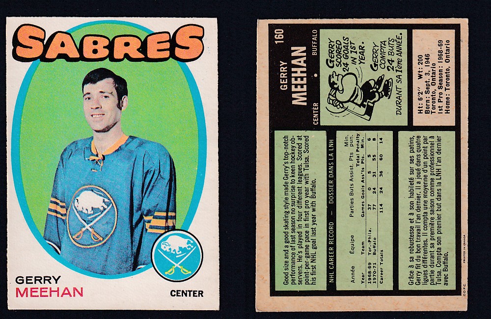 1971-72 O-PEE-CHEE HOCKEY CARD #160 G. MEEHAN photo