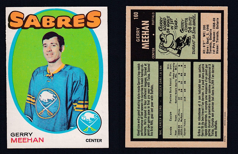 1971-72 O-PEE-CHEE HOCKEY CARD #160 G. MEEHAN photo