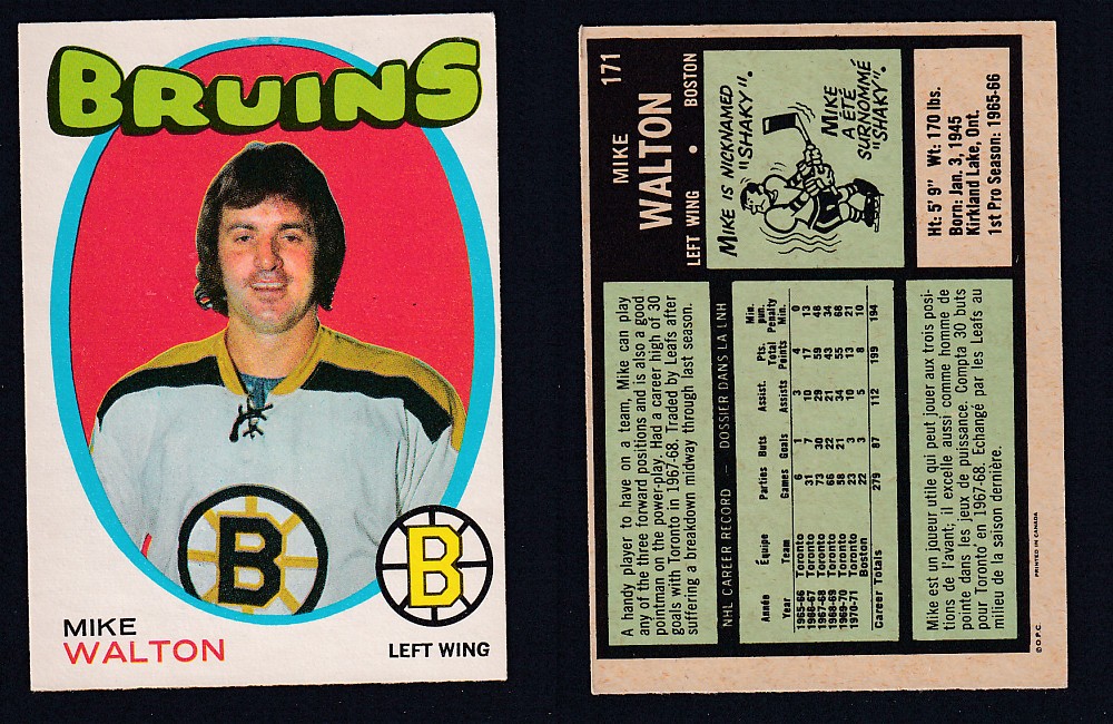 1971-72 O-PEE-CHEE HOCKEY CARD #171 M. WALTON photo