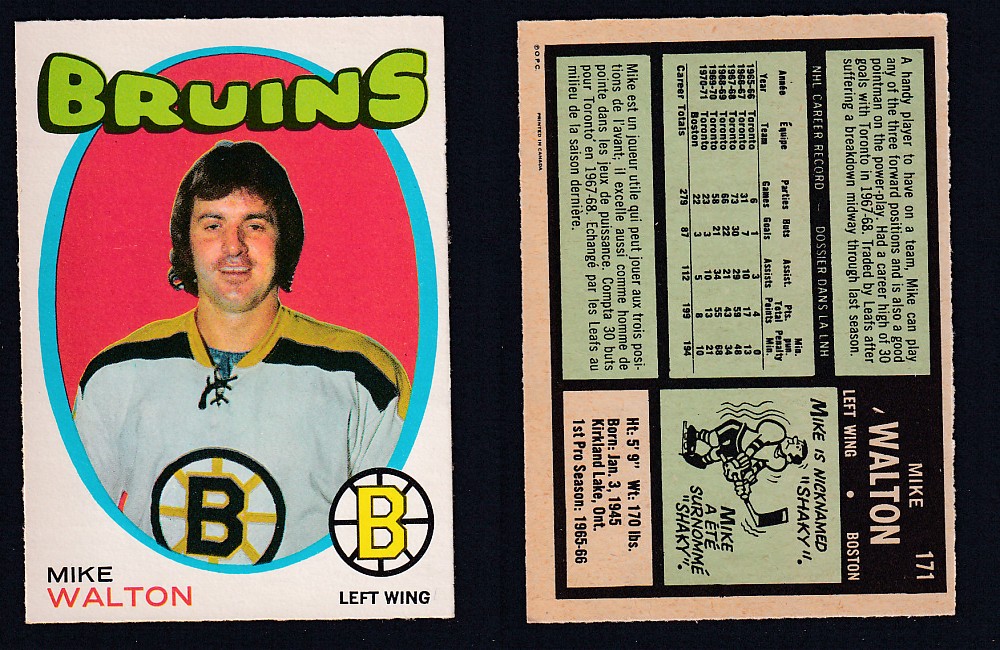 1971-72 O-PEE-CHEE HOCKEY CARD #171 M. WALTON photo