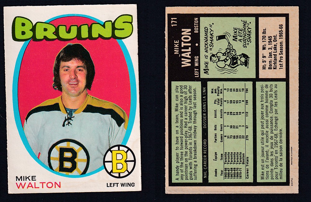 1971-72 O-PEE-CHEE HOCKEY CARD #171 M. WALTON photo