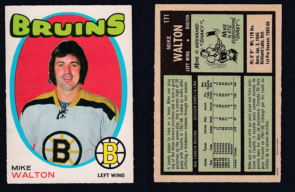 1971-72 O-PEE-CHEE HOCKEY CARD #171 M. WALTON photo