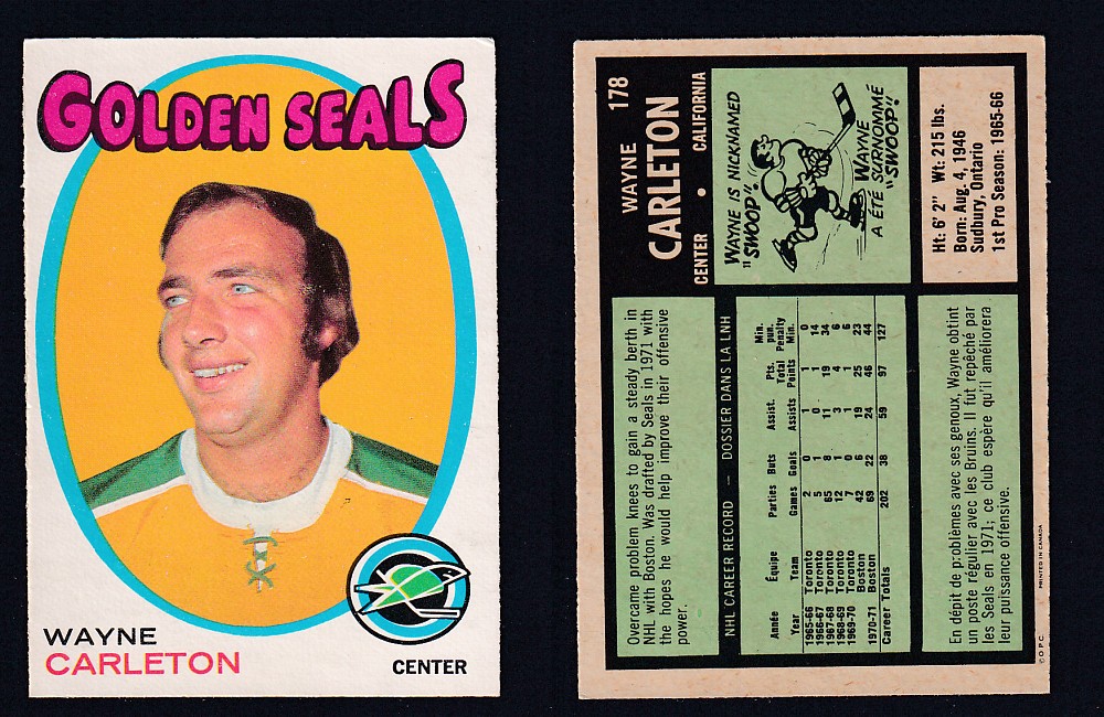 1971-72 O-PEE-CHEE HOCKEY CARD #178 W. CARLETON photo