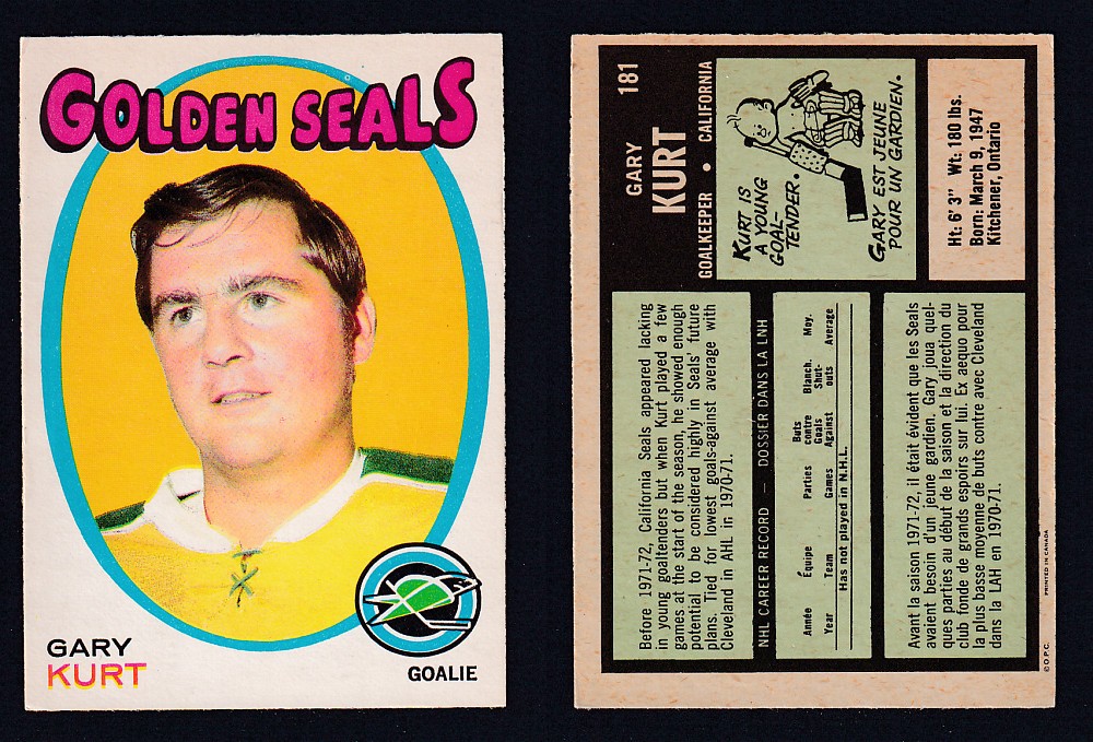 1971-72 O-PEE-CHEE HOCKEY CARD #181 G. KURT photo