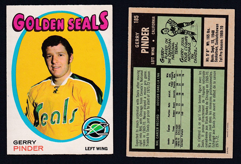 1971-72 O-PEE-CHEE HOCKEY CARD #185 G. PINDER photo