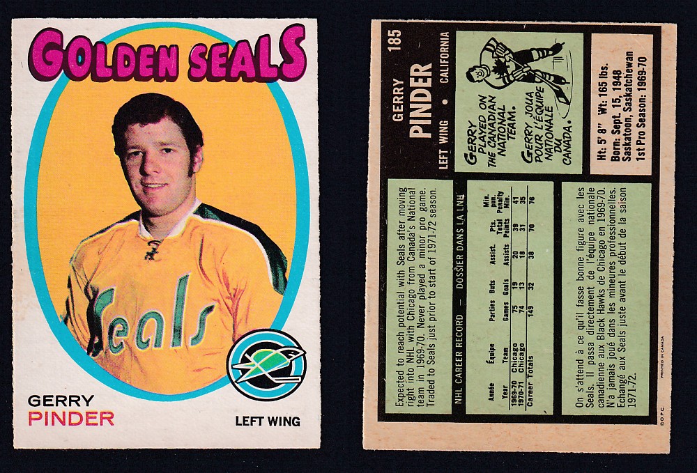 1971-72 O-PEE-CHEE HOCKEY CARD #185 G. PINDER photo