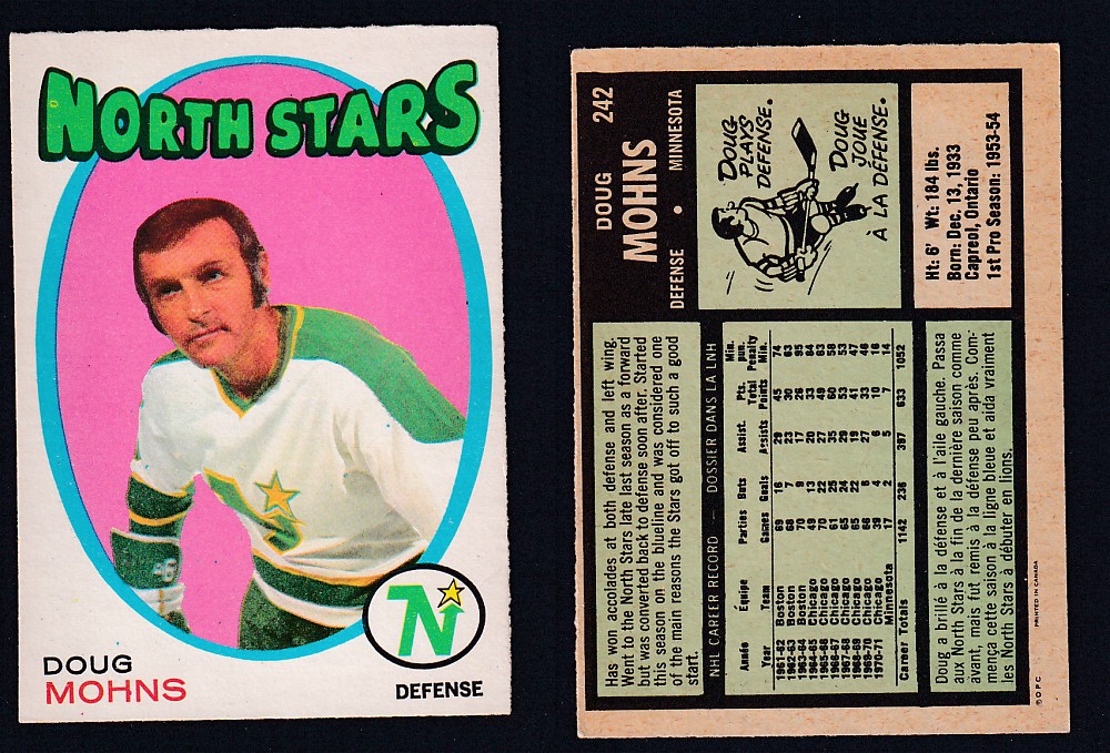 1971-72 O-PEE-CHEE HOCKEY CARD #242 D. MOHNS photo