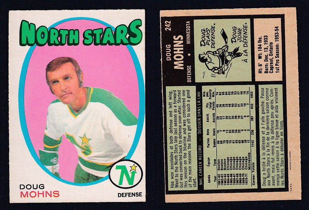 1971-72 O-PEE-CHEE HOCKEY CARD #242 D. MOHNS photo