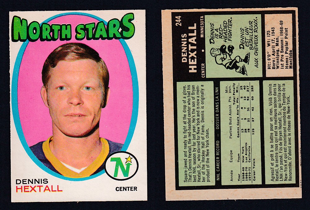 1971-72 O-PEE-CHEE HOCKEY CARD #244 D. HEXTALL photo