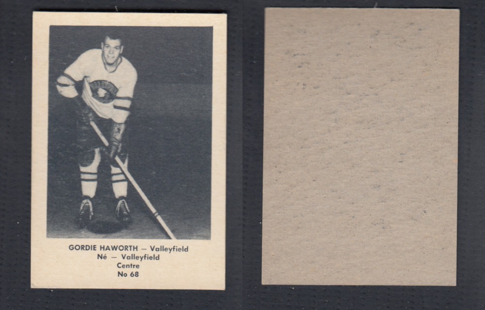 1952-53 LAVAL DAIRY UPDATE HOCKEY CARD #68 G. HAWORTH photo