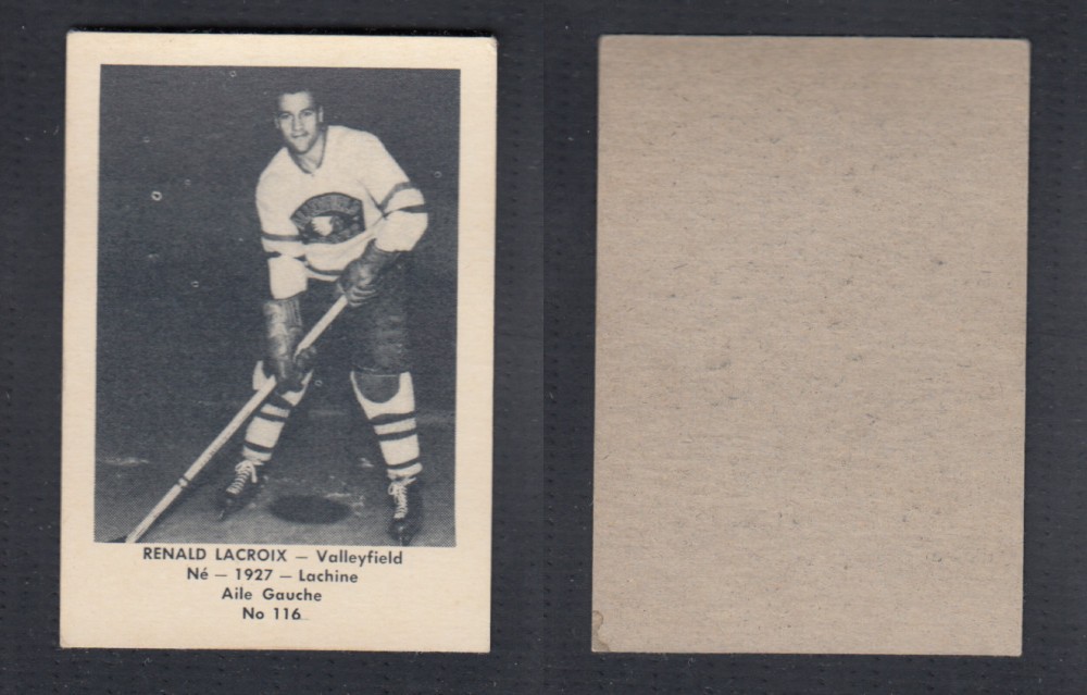 1952-53 LAVAL DAIRY UPDATE HOCKEY CARD #116 R. LACROIX photo