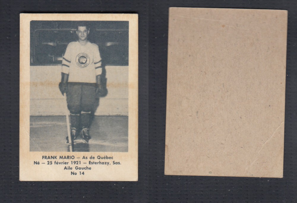 1952-53 LAVAL DAIRY UPDATE HOCKEY CARD #14 F. MARIO photo