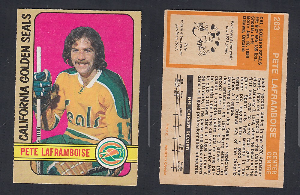 1972-73 O-PEE-CHEE HOCKEY CARD #263 P. LAFRAMBOISE photo