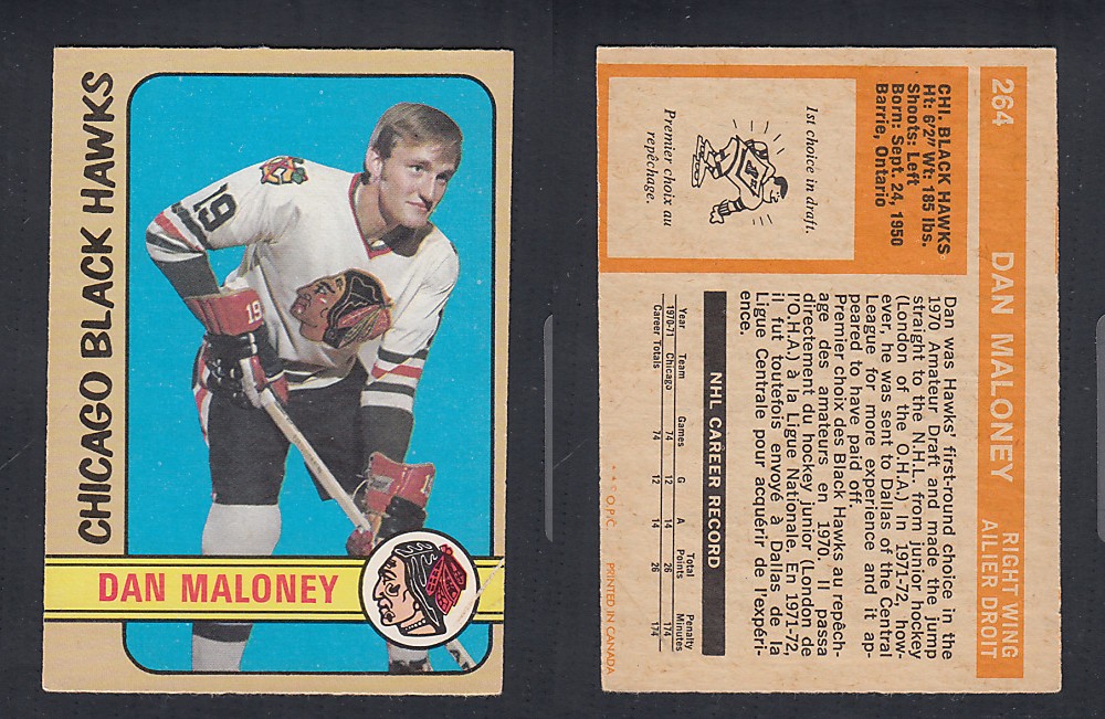 1972-73 O-PEE-CHEE HOCKEY CARD #264 D.MALONEY photo
