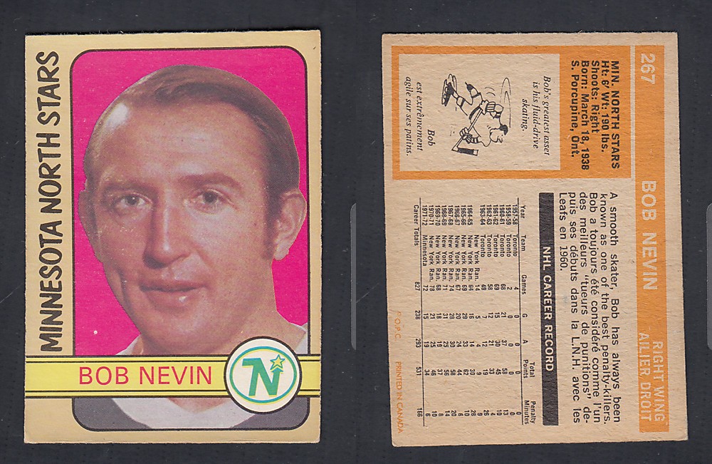 1972-73 O-PEE-CHEE HOCKEY CARD #267 B. NEVIN photo