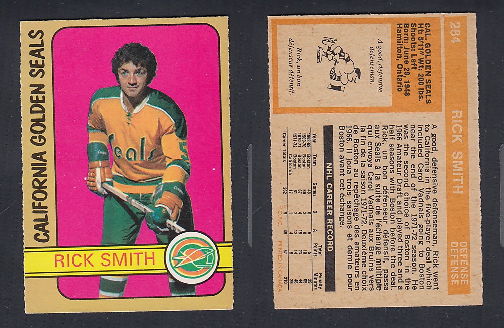 1972-73 O-PEE-CHEE HOCKEY CARD #284 R. SMITH photo