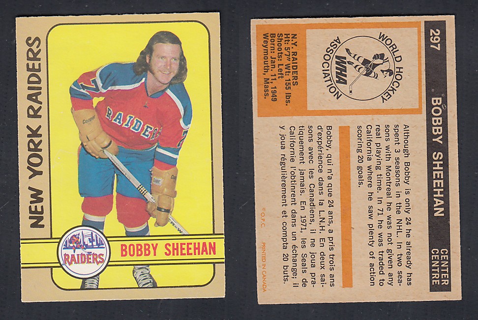 1972-73 O-PEE-CHEE HOCKEY CARD #297 B. SHEEHAN photo