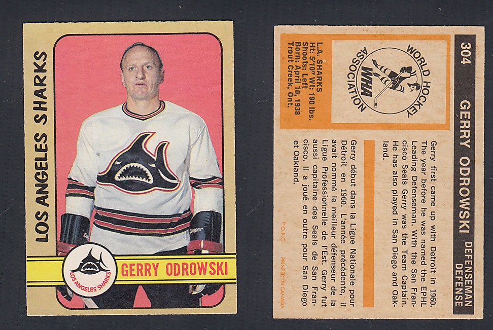 1972-73 O-PEE-CHEE HOCKEY CARD #304 G. ODROWSKI photo