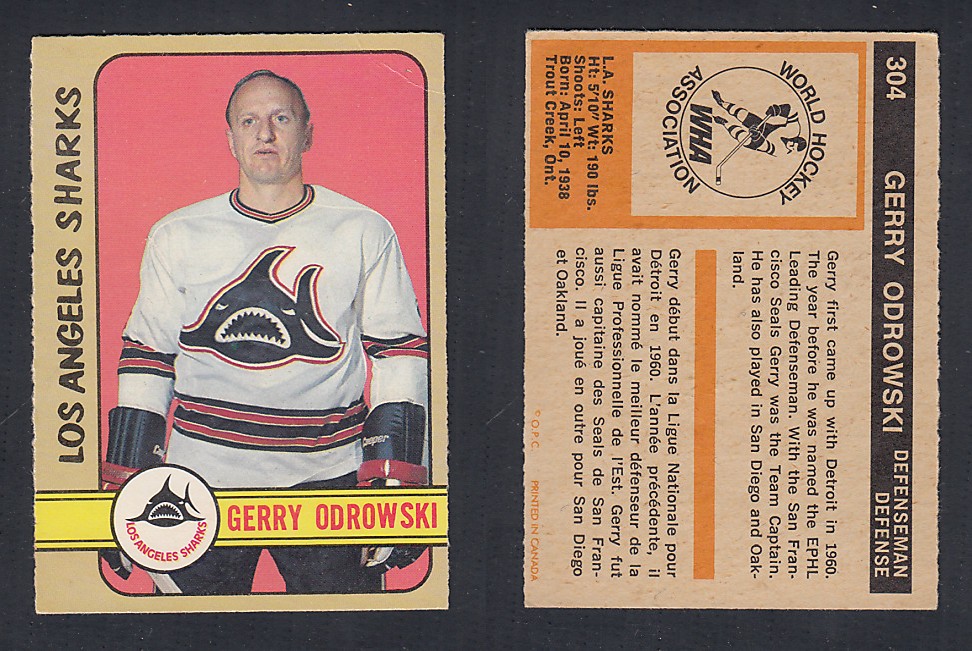 1972-73 O-PEE-CHEE HOCKEY CARD #304 G. ODROWSKI photo