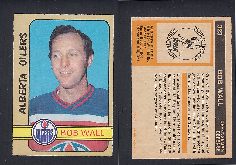 1972-73 O-PEE-CHEE HOCKEY CARD #323 B. WALL photo