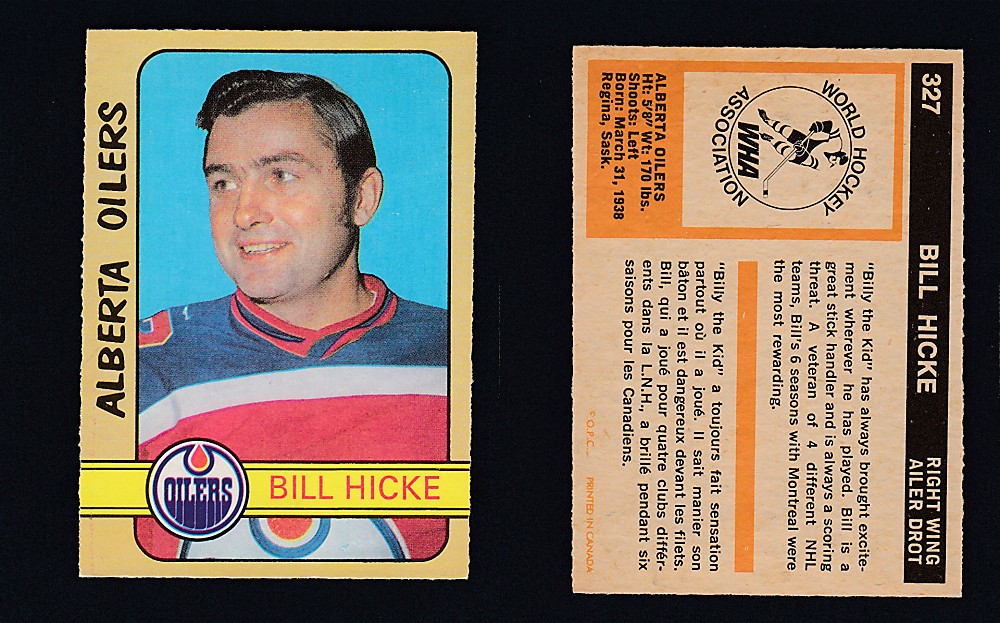 1972-73 O-PEE-CHEE HOCKEY CARD #327 B. HICKE photo