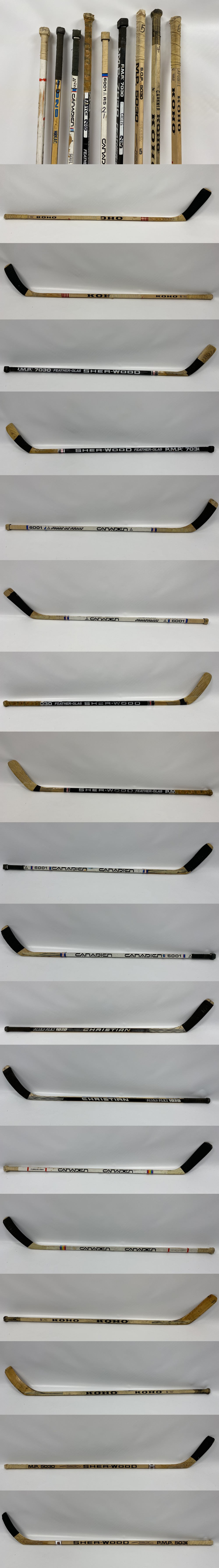 1970-80'S QUEBEC NORDIQUES GAME USED STICKS COLLECTION OF 9 photo