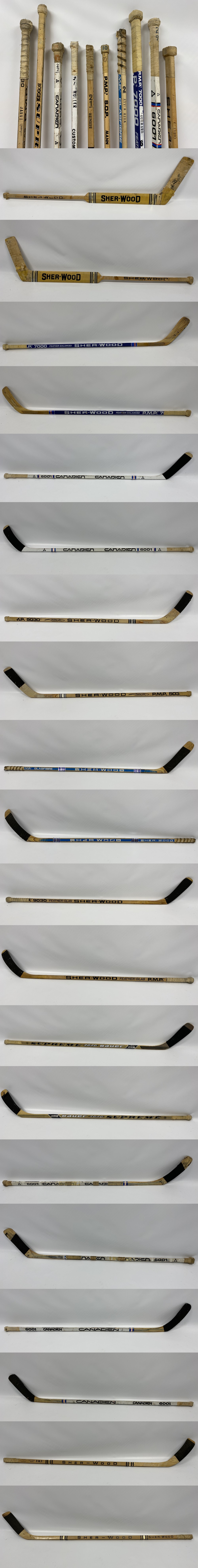 1970-80'S QUEBEC NORDIQUES GAME USED STICKS COLLECTION OF 10 photo