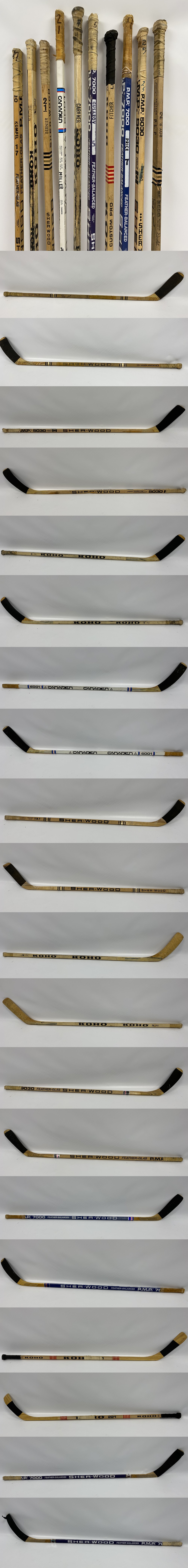 1970-80'S QUEBEC NORDIQUES GAME USED STICKS COLLECTION OF 10 photo