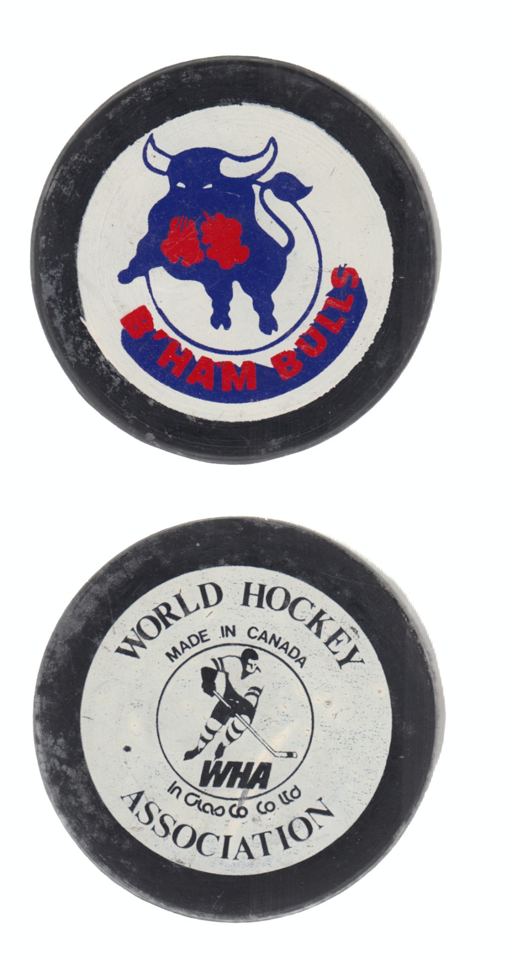 1978-79 BILTRITE B3 WHA BIRMINGHAM BULLS GAME PUCK photo