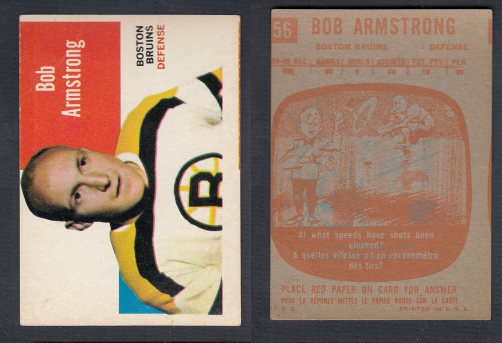 1960-61 TOPPS HOCKEY CARD #56 B. ARMSTRONG photo