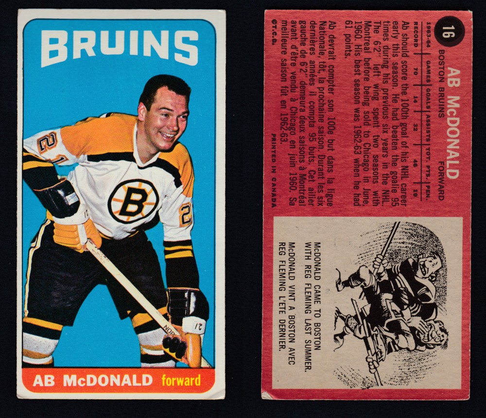 1964-65 TOPPS HOCKEY CARD #16 A. MCDONALD photo