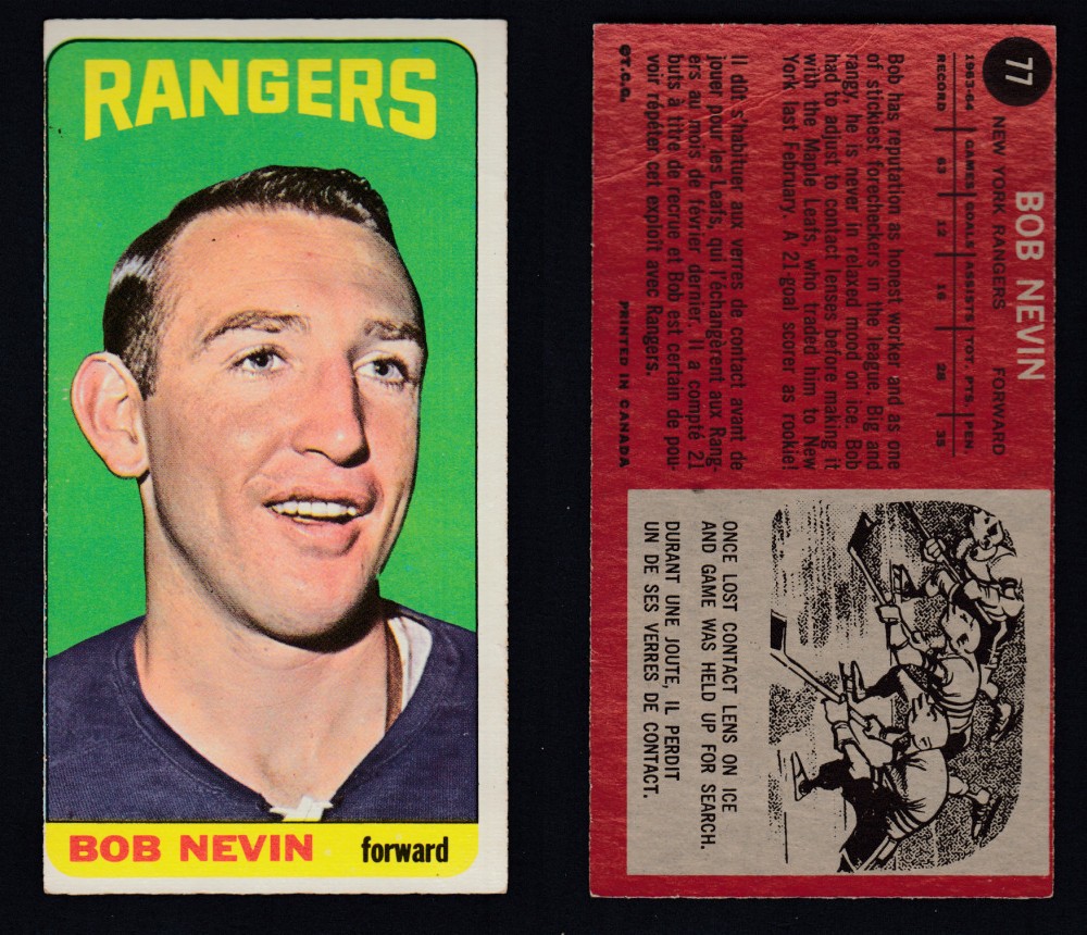 1964-65 TOPPS HOCKEY CARD #77 B. NEVIN photo